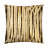 Metallic Stripe Brown Throw Pillow With Insert Throw Pillows LOOMLAN By D.V. Kap