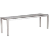 Metropolitan Double Bench Brushed Aluminum Outdoor Benches LOOMLAN By Zuo Modern