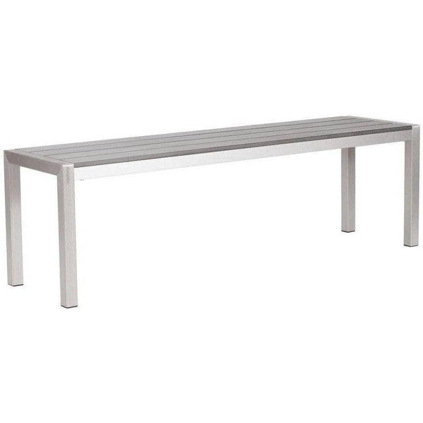 Metropolitan Double Bench Brushed Aluminum Outdoor Benches LOOMLAN By Zuo Modern