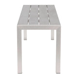 Metropolitan Double Bench Brushed Aluminum Outdoor Benches LOOMLAN By Zuo Modern