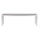 Metropolitan Double Bench Brushed Aluminum Outdoor Benches LOOMLAN By Zuo Modern