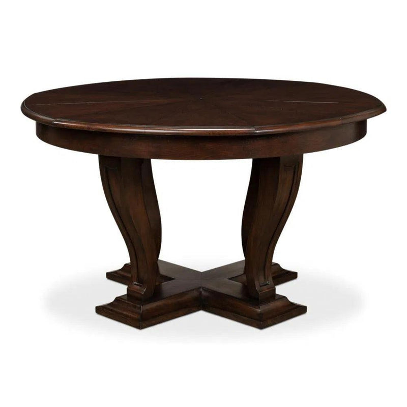 Metropolitan Jupe Extendable Round Dining Table Umbria Finish Dining Tables LOOMLAN By Sarreid