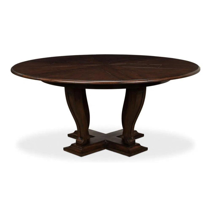 Metropolitan Jupe Extendable Round Dining Table Umbria Finish Dining Tables LOOMLAN By Sarreid