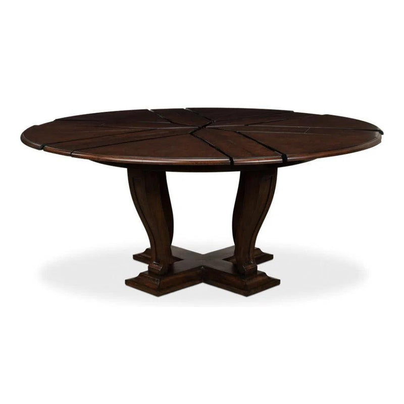 Metropolitan Jupe Extendable Round Dining Table Umbria Finish Dining Tables LOOMLAN By Sarreid