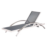 Metropolitan Outdoor Chaise Lounge Brushed Aluminum Outdoor Chaises LOOMLAN By Zuo Modern