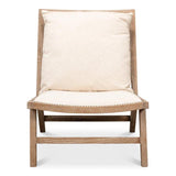 Mia Chair Cream Linen Exposed Wood Slipper Chair Accent Chairs LOOMLAN By Sarreid