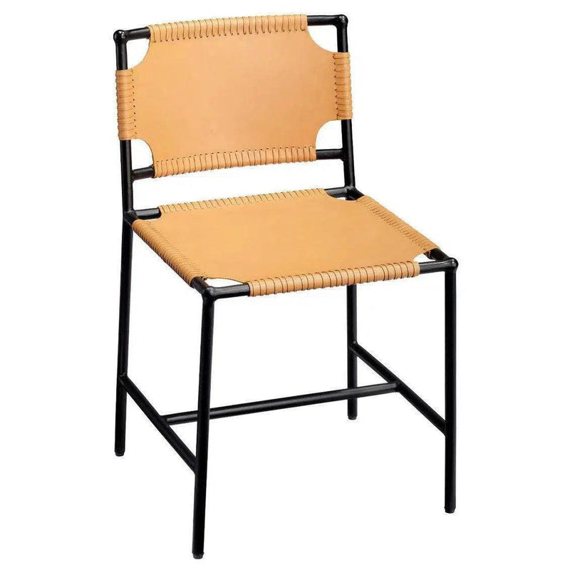 Asher Tan Full Grain Leather Upholstered Armless Dining Chair