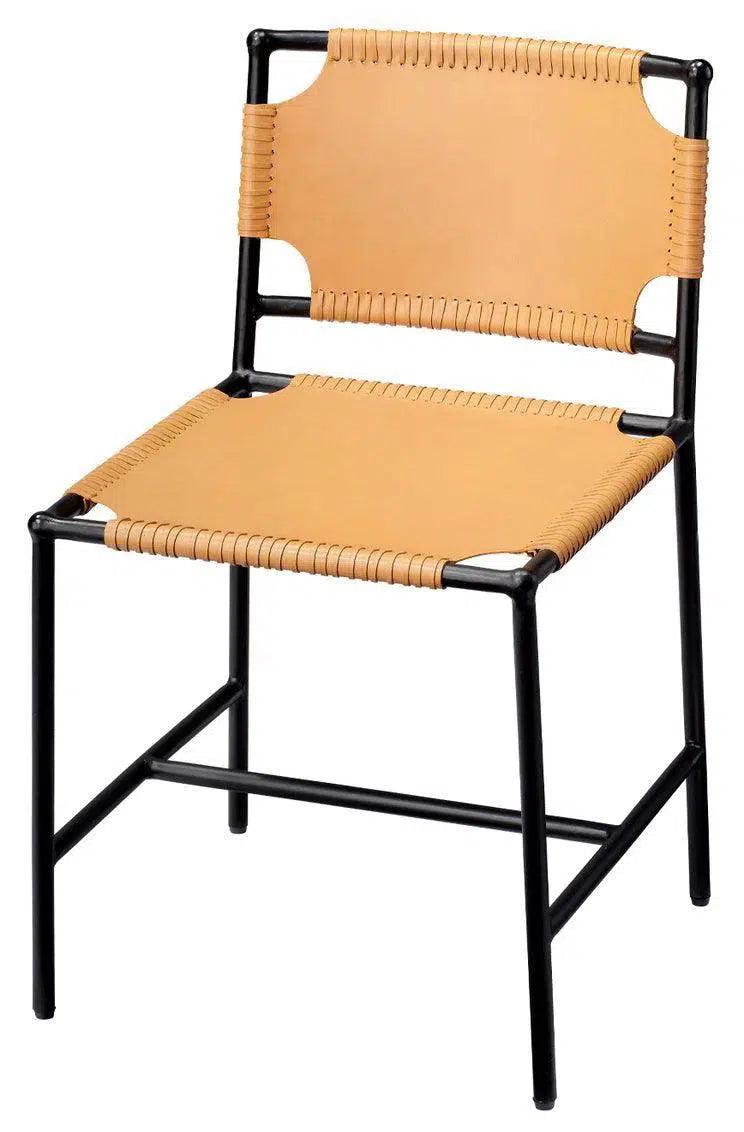 Asher Tan Full Grain Leather Upholstered Armless Dining Chair