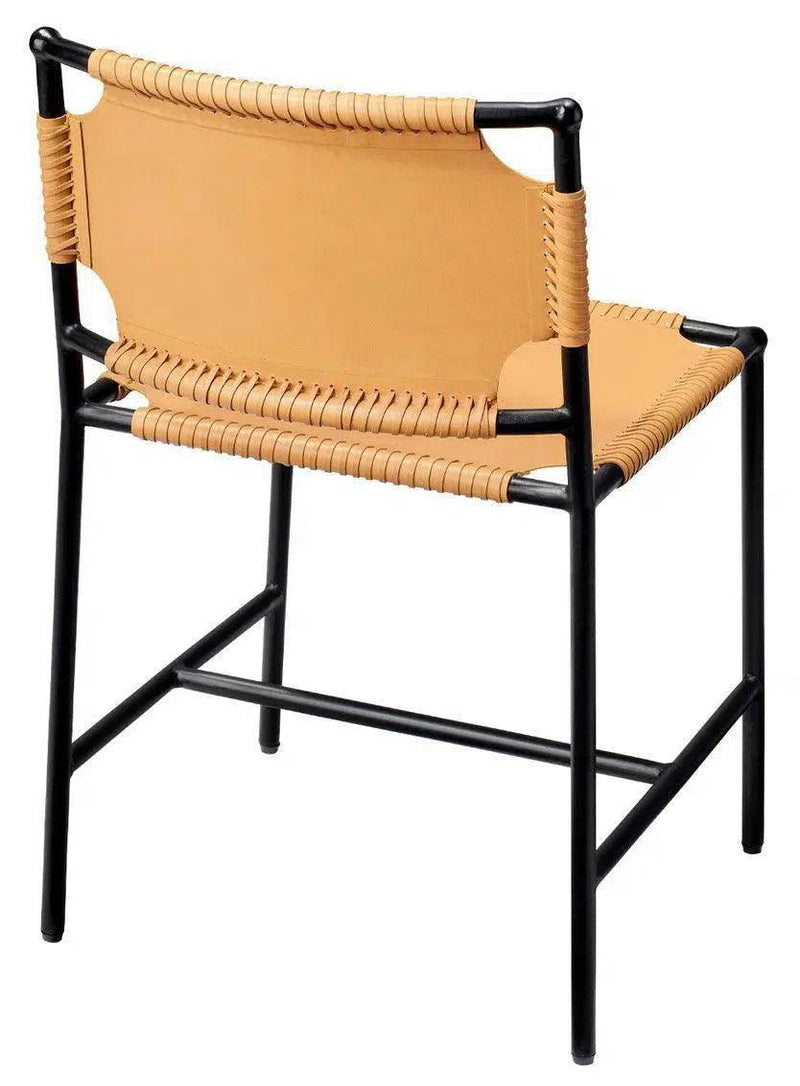 Asher Tan Full Grain Leather Upholstered Armless Dining Chair