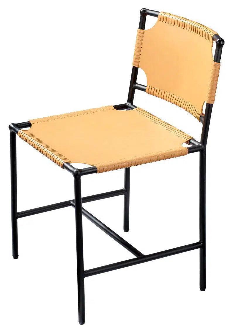 Asher Tan Full Grain Leather Upholstered Armless Dining Chair