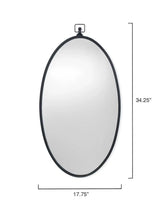 Mid Century Modern Decor Oval Black Iron Wade Wall Mirror Wall Mirrors LOOMLAN By Jamie Young