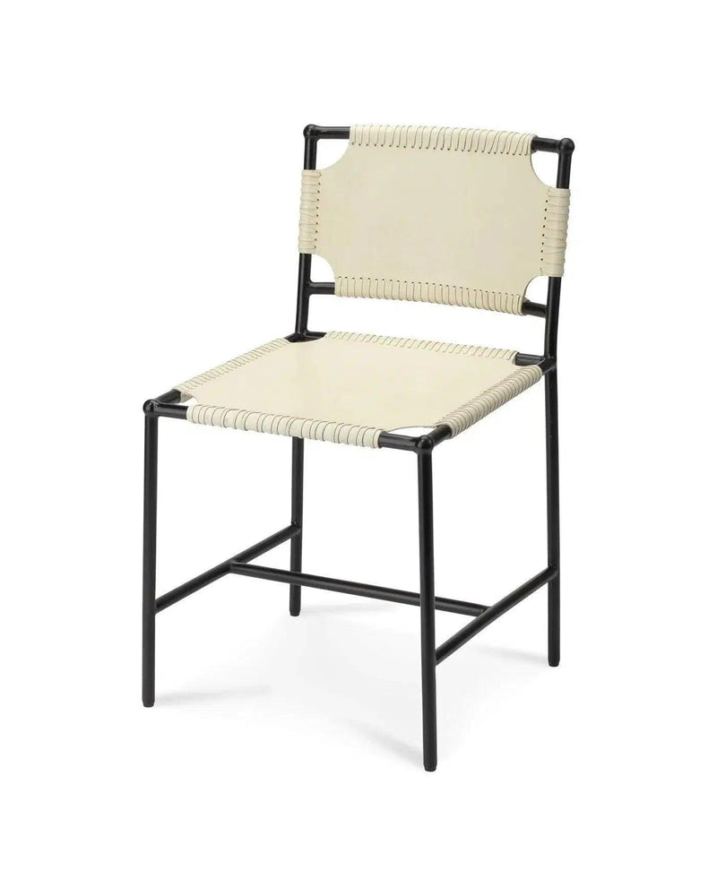 Asher Tan Full Grain Leather Upholstered Armless Dining Chair