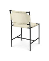 Mid-Century White Full Grain Leather Dining Chair Asher Dining Chairs LOOMLAN By Jamie Young