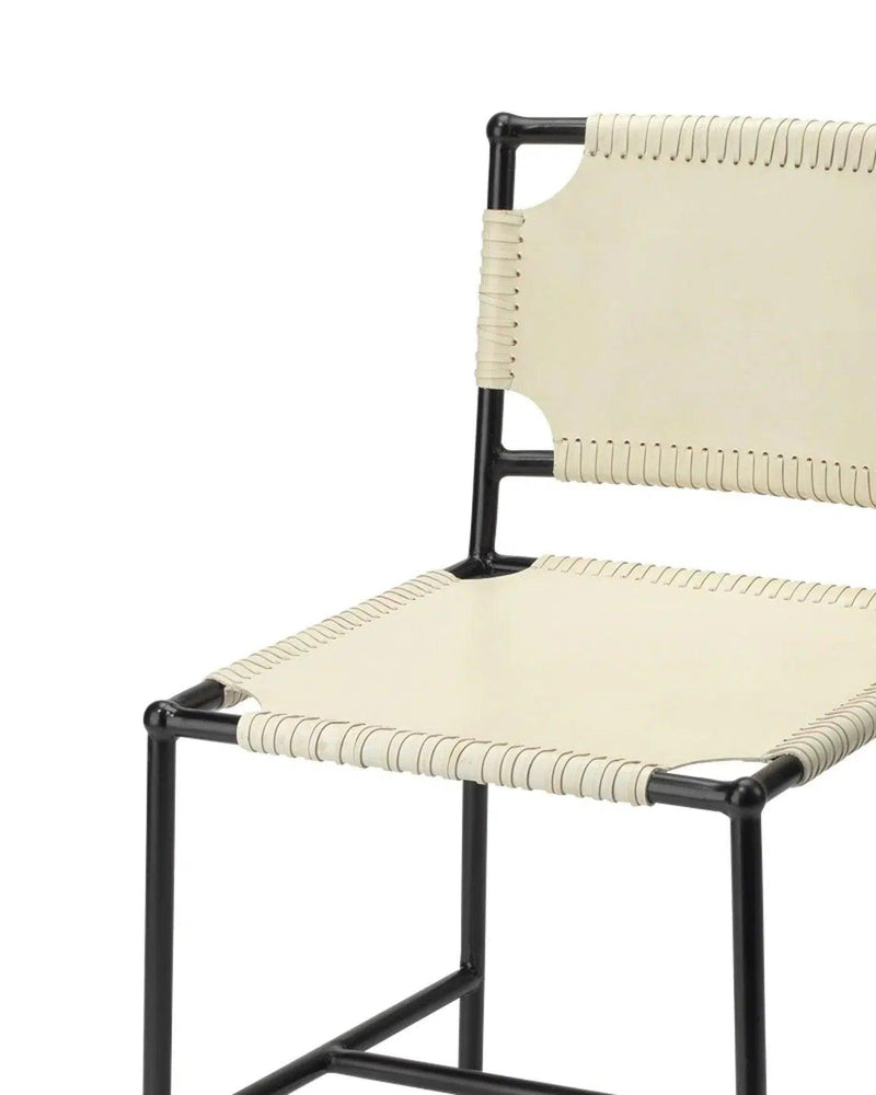 Asher Tan Full Grain Leather Upholstered Armless Dining Chair