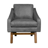 Midcentury Full Aniline Pull Up Leather Accent Chair Dutch Accent Chairs LOOMLAN By One For Victory