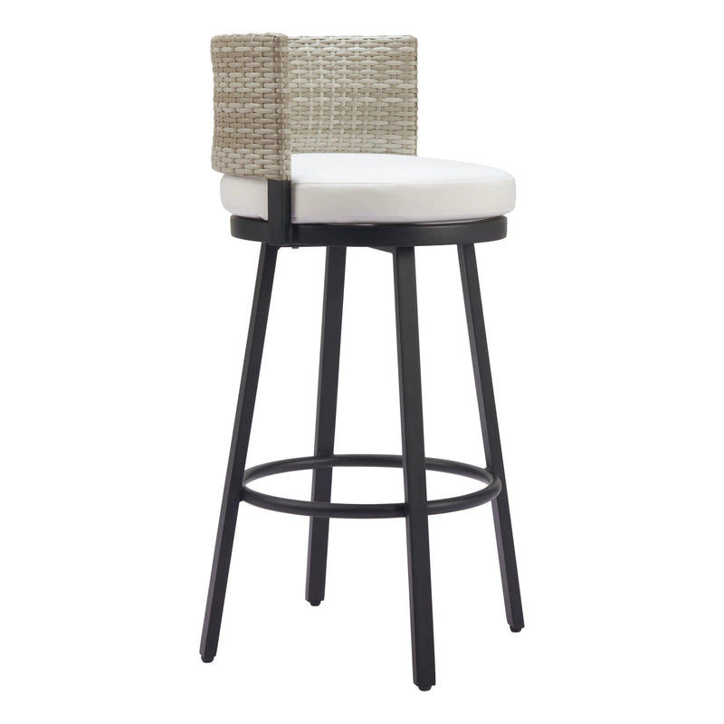 Midnight Wave White Barstool Bar Stools LOOMLAN By Zuo Modern