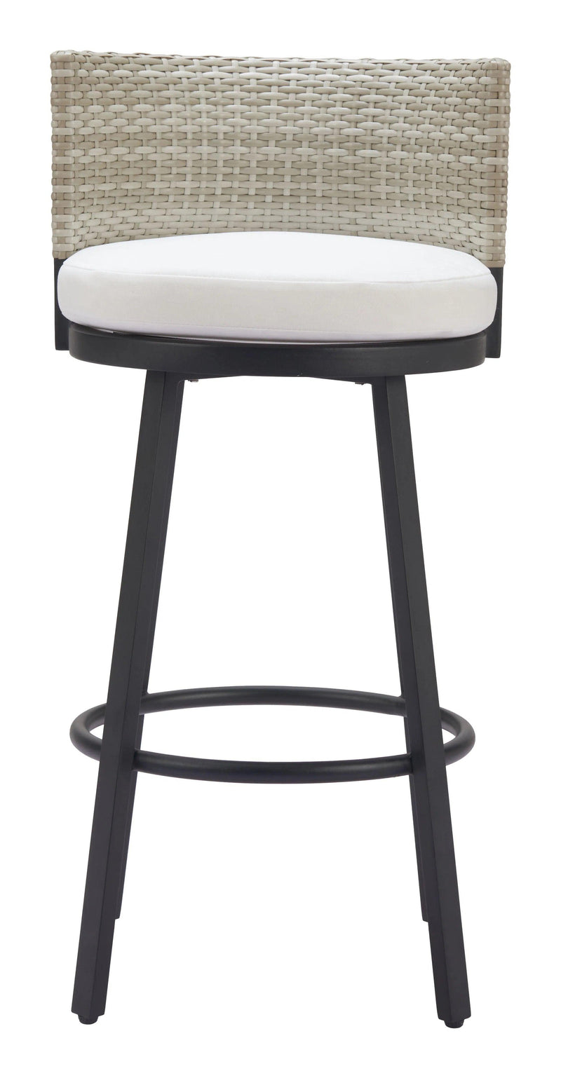 Midnight Wave White Barstool Bar Stools LOOMLAN By Zuo Modern