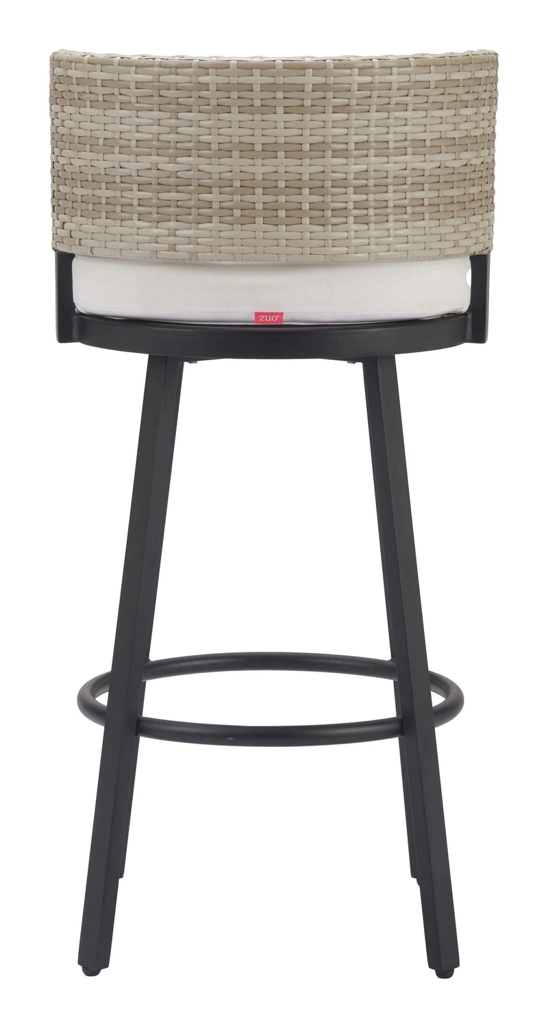 Midnight Wave White Barstool Bar Stools LOOMLAN By Zuo Modern