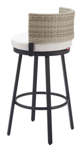 Midnight Wave White Barstool Bar Stools LOOMLAN By Zuo Modern