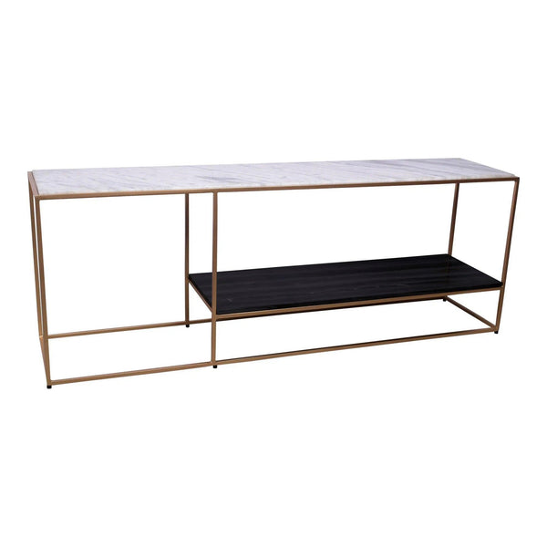 Mies Marble and Iron Grey Rectangular Media Console Console Tables LOOMLAN By Moe's Home