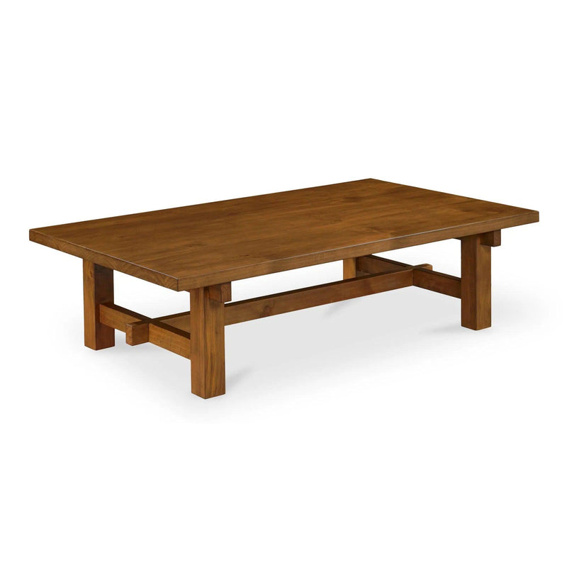 Mikoshi Solid Pine Brown Rectangular Coffee Table Coffee Tables LOOMLAN By Moe's Home