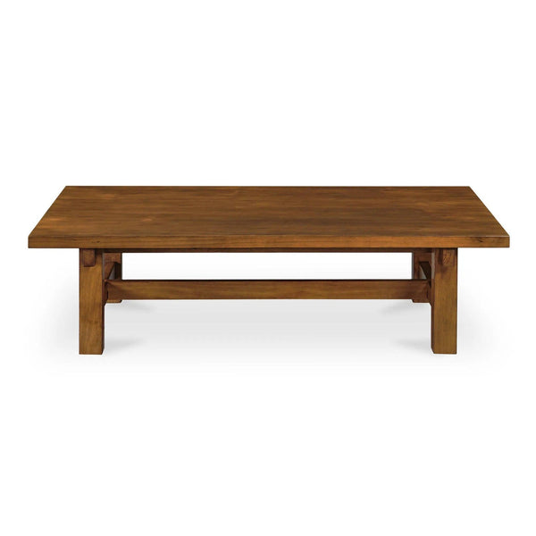 Mikoshi Solid Pine Brown Rectangular Coffee Table Coffee Tables LOOMLAN By Moe's Home