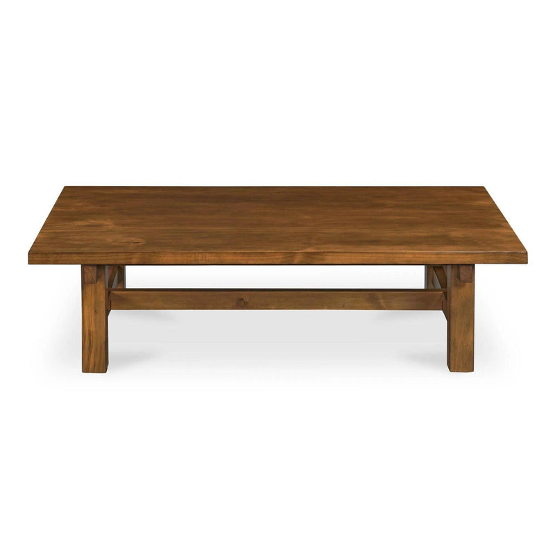 Mikoshi Solid Pine Brown Rectangular Coffee Table Coffee Tables LOOMLAN By Moe's Home