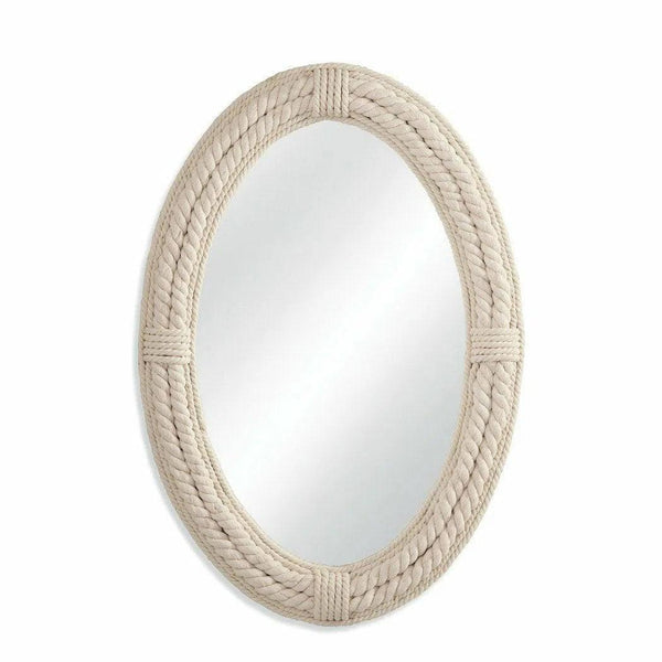Mila 38" Oval White Wall Mirror Wall Mirrors LOOMLAN By Bassett Mirror