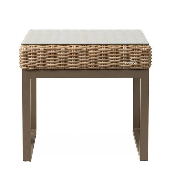 Milan 25" Square End Table Premium Wicker Furniture Made In USA Outdoor Side Tables LOOMLAN By Lloyd Flanders