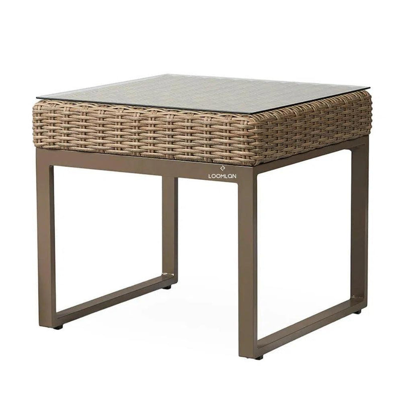 Milan 25" Square End Table Premium Wicker Furniture Made In USA Outdoor Side Tables LOOMLAN By Lloyd Flanders