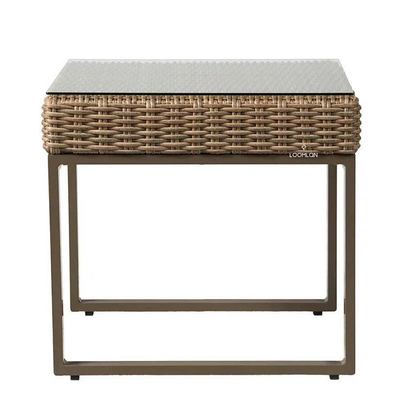 Milan 25" Square End Table Premium Wicker Furniture Made In USA Outdoor Side Tables LOOMLAN By Lloyd Flanders