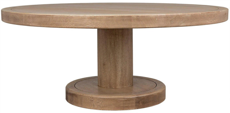 Milena Wood Round Coffee Table, Washed Walnut Coffee Tables LOOMLAN By Noir