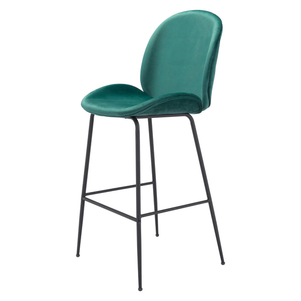 Miles Bar Chair Green Bar Stools LOOMLAN By Zuo Modern