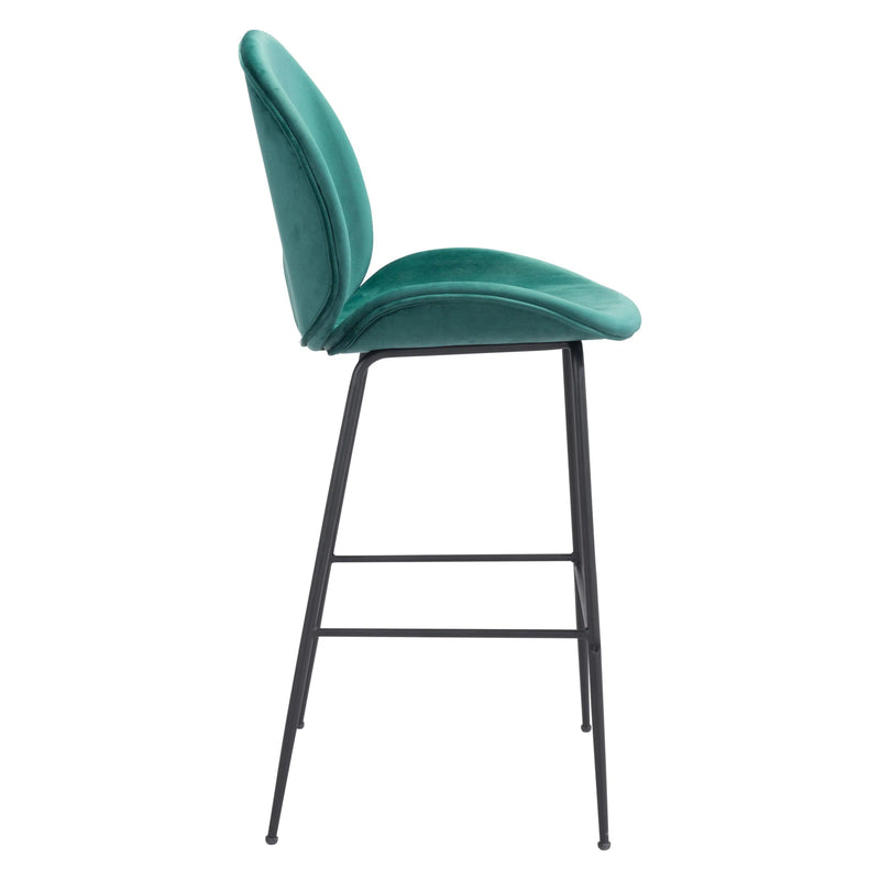 Miles Bar Chair Green Bar Stools LOOMLAN By Zuo Modern