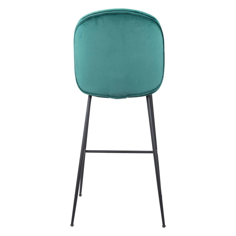 Miles Bar Chair Green Bar Stools LOOMLAN By Zuo Modern