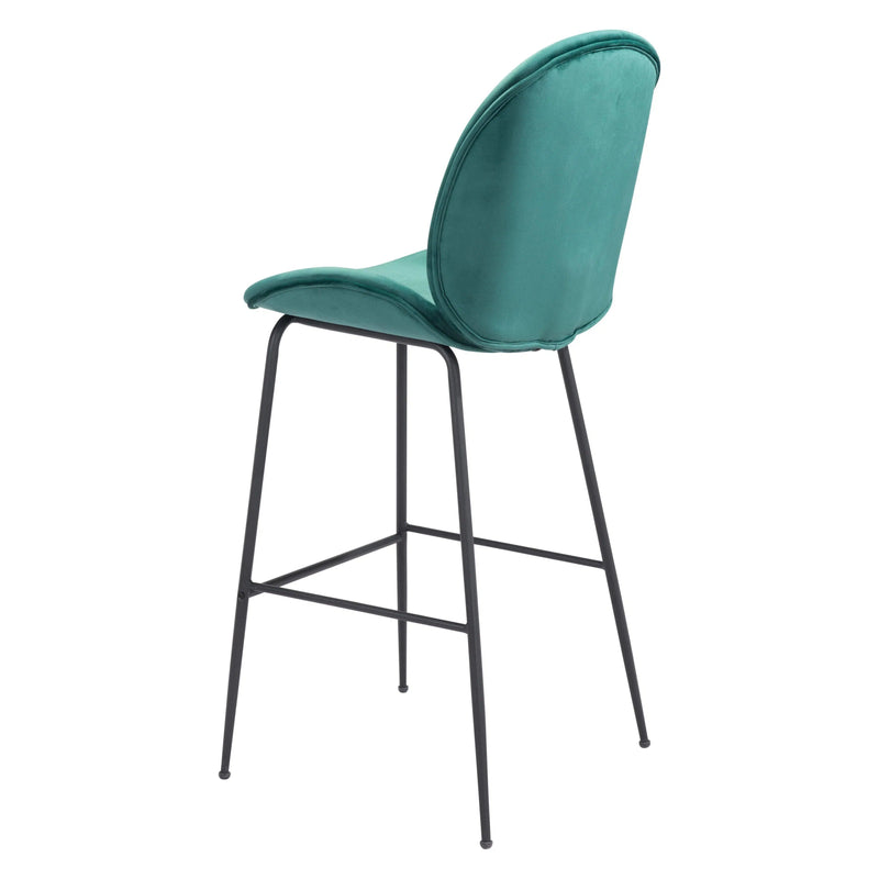 Miles Bar Chair Green Bar Stools LOOMLAN By Zuo Modern