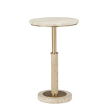 Miles Travertine Accent Table Side Tables LOOMLAN By Currey & Co