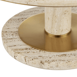 Miles Travertine Cocktail Table Coffee Tables LOOMLAN By Currey & Co