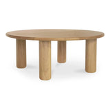 Milo Natural Solid Oak Round Coffee Table Coffee Tables LOOMLAN By Moe's Home