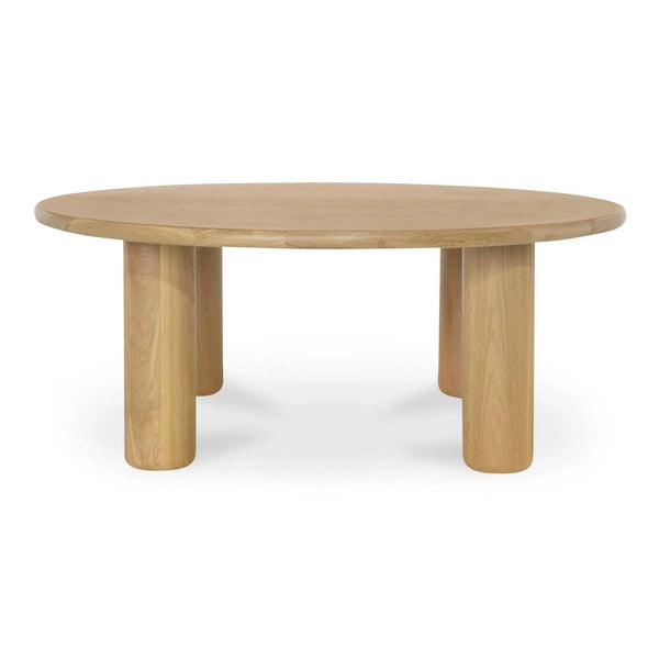 Milo Natural Solid Oak Round Coffee Table Coffee Tables LOOMLAN By Moe's Home