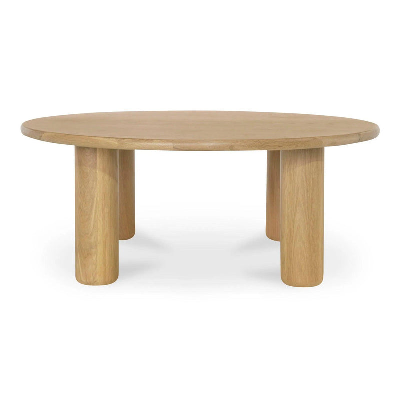 Milo Natural Solid Oak Round Coffee Table Coffee Tables LOOMLAN By Moe's Home