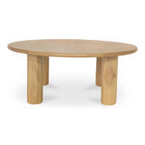 Milo Natural Solid Oak Round Coffee Table Coffee Tables LOOMLAN By Moe's Home