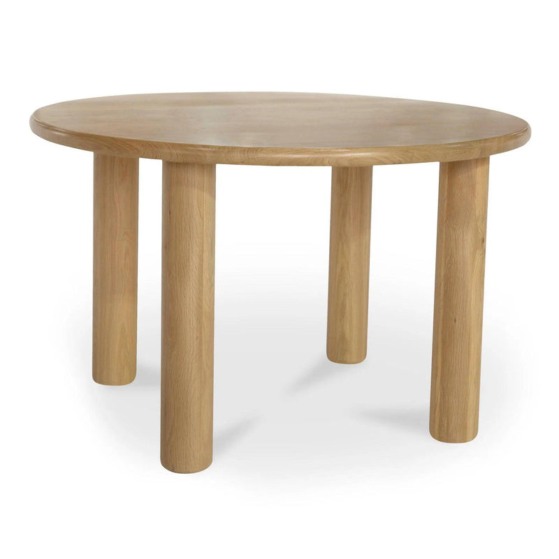 Milo Natural Solid Oak Round Dining Table Dining Tables LOOMLAN By Moe's Home