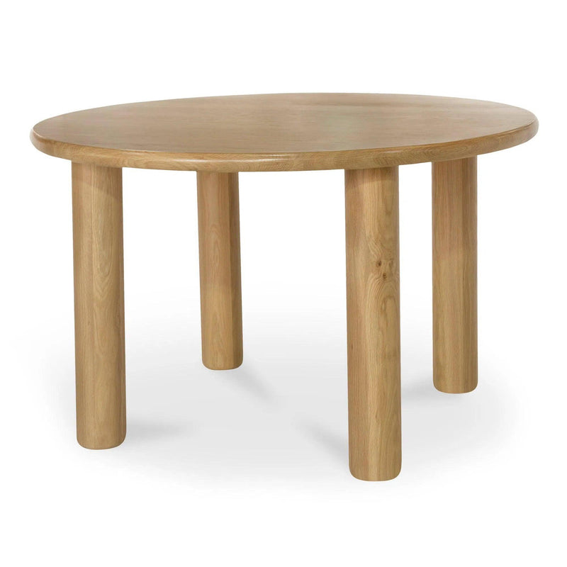 Milo Natural Solid Oak Round Dining Table Dining Tables LOOMLAN By Moe's Home