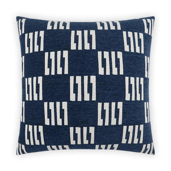 Milo Navy Blue Throw Pillow With Insert Throw Pillows LOOMLAN By D.V. Kap