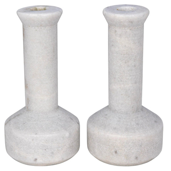 Milos Decorative Marble Candle Holder (Set of 2) Lanterns LOOMLAN By Noir