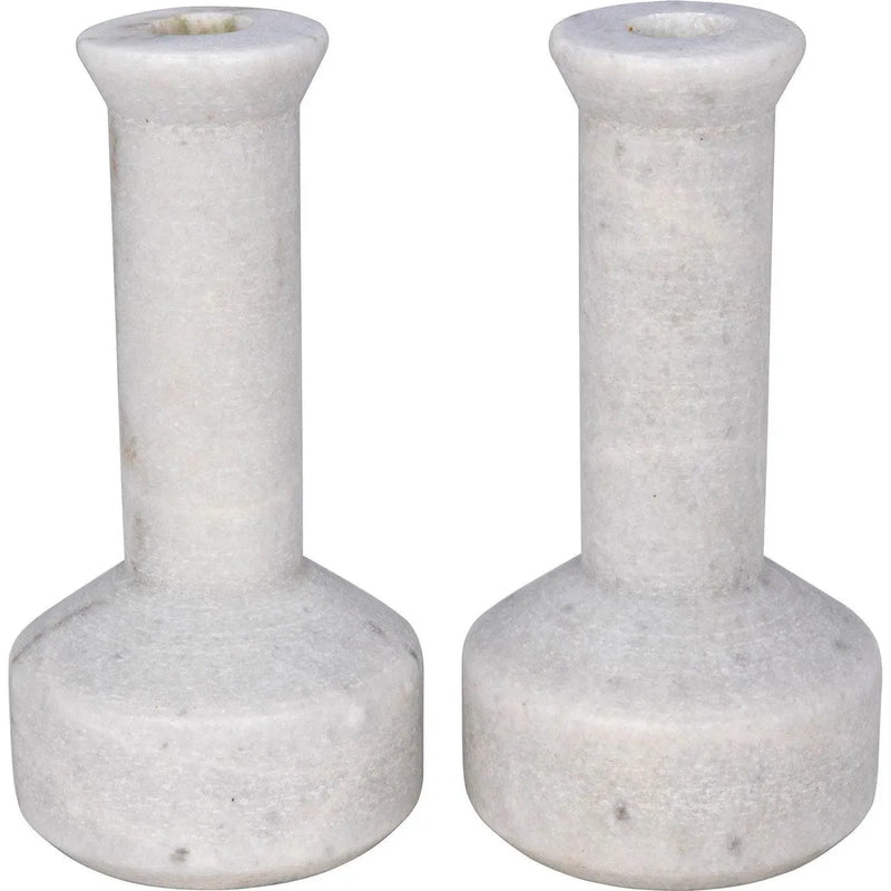 Milos Decorative Marble Candle Holder (Set of 2) Lanterns LOOMLAN By Noir