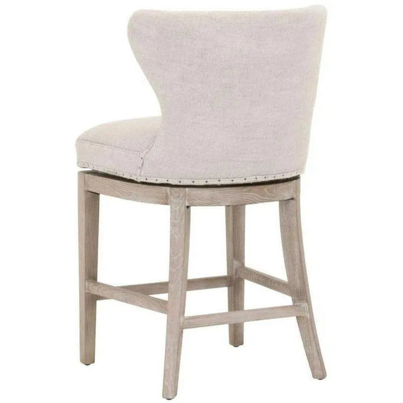 Milton Swivel Counter Stool Bisque French Linen Ash Counter Stools LOOMLAN By Essentials For Living