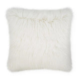 Minelli Faux Fur White Large Throw Pillow With Insert Throw Pillows LOOMLAN By D.V. Kap