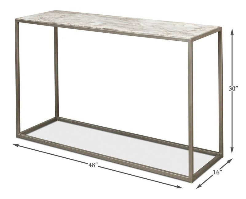 Minimal Console Table Marble Top Iron Frame Console Tables LOOMLAN By Sarreid